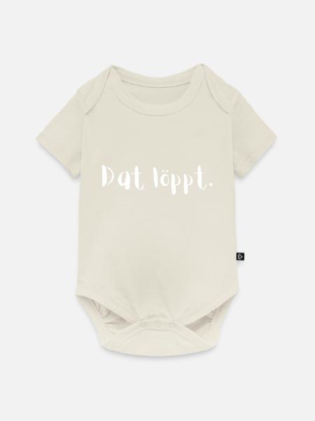 Dat löppt - maritim, Meer, plattdeutsch, Nordsee - Baby Premium Kurzarmbody - Naturweiß