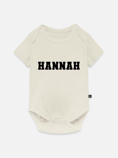 Name - Hannah - Baby Premium Kurzarmbody - Naturweiß