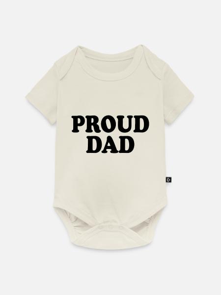 Proud dad - Baby Premium Kurzarmbody - Naturweiß