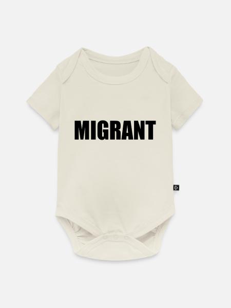 Migrant - Baby Premium Kurzarmbody - Naturweiß