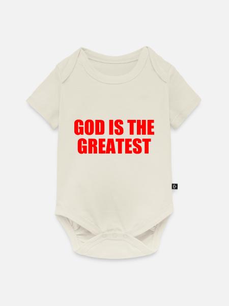 god is the greatest - Baby Premium Kurzarmbody - Naturweiß