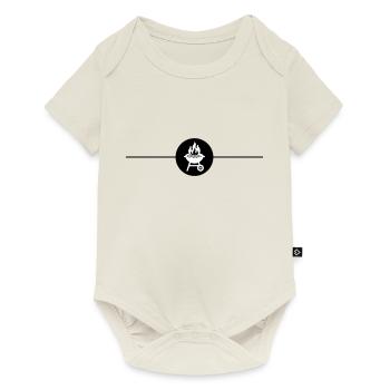 Grill Symbol Grillen Linie - Baby Premium Kurzarmbody - Naturweiß - Vorne