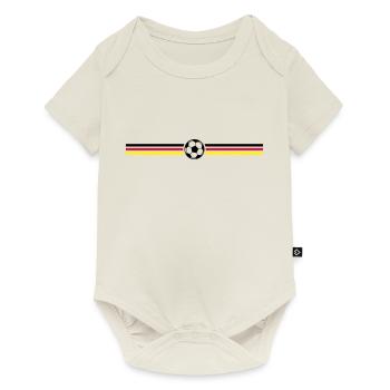 fussball streifen deutschland - Baby Premium Kurzarmbody - Naturweiß - Vorne