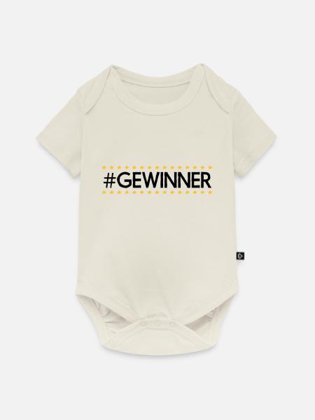 #Gewinner - Baby Premium Kurzarmbody - Naturweiß