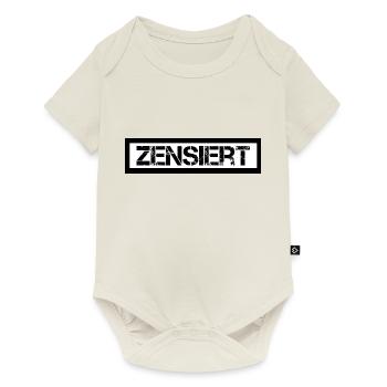 Zensiert Zensurbalken Design Schwarz Weiß - Baby Premium Kurzarmbody - Naturweiß - Vorne