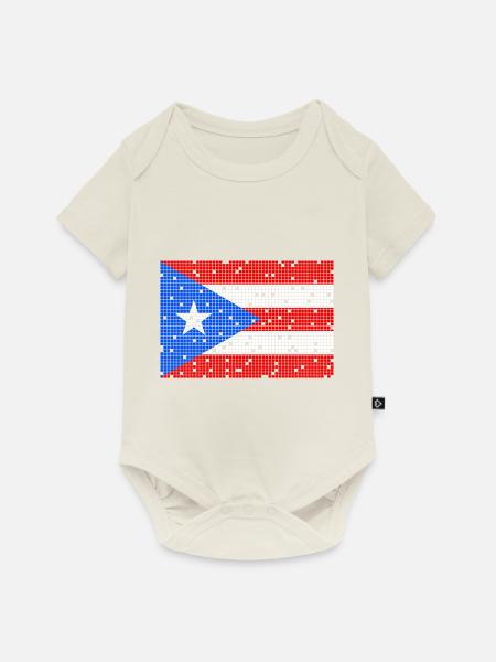 8bit Puerto Rico - Baby Premium Kurzarmbody - Naturweiß