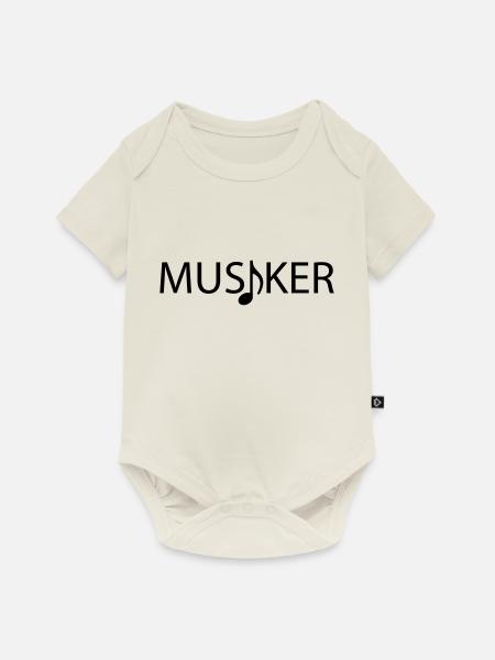 Musiker Logo mit Note - Baby Premium Kurzarmbody - Naturweiß