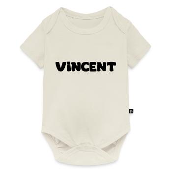 Name - Vincent - Baby Premium short-sleeve bodysuit - off white - Front