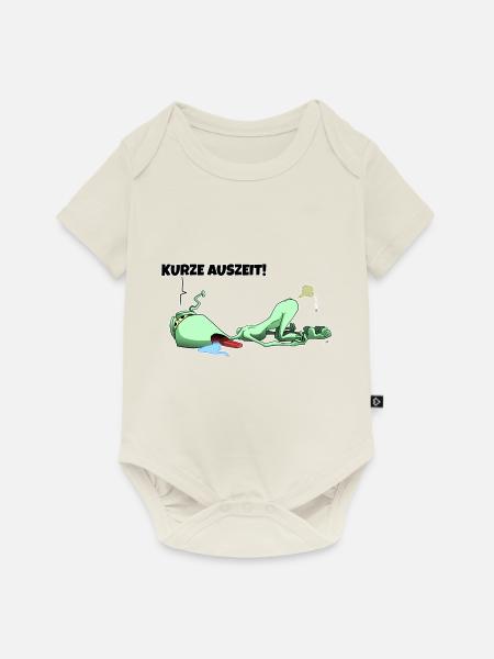 Alien Auszeit - Baby Premium Kurzarmbody - Naturweiß