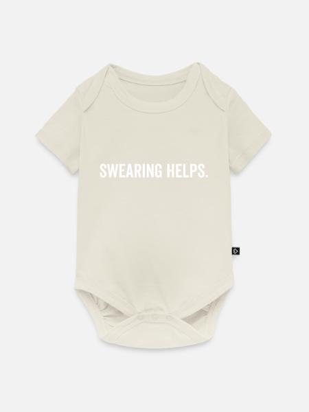 Fluchen hilft - Baby Premium Kurzarmbody - Naturweiß