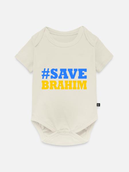 Save brahim - Baby Premium Kurzarmbody - Naturweiß