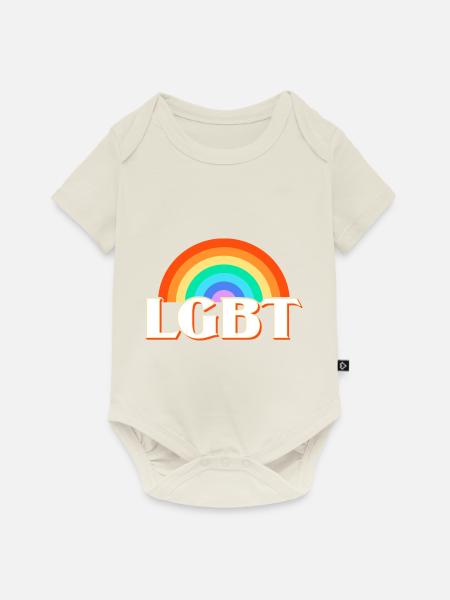 LGBT - Baby Premium Kurzarmbody - Naturweiß