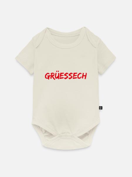 Grüessech Mundart Schweiz - Baby Premium Kurzarmbody - Naturweiß