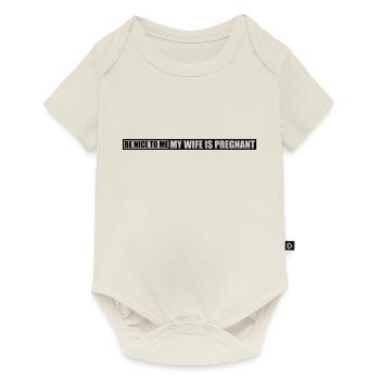 my wife is pregnant - Baby Premium short-sleeve bodysuit - off white - Front