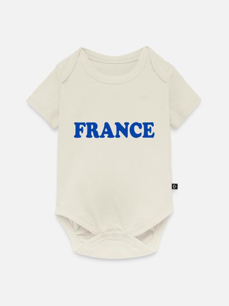 France - Baby Premium Kurzarmbody - Naturweiß