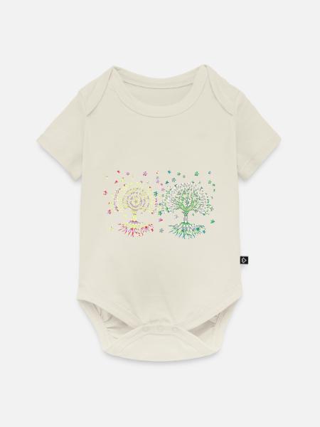 Lebensbaum, Baum des Lebens, Bäume - Baby Premium Kurzarmbody - Naturweiß