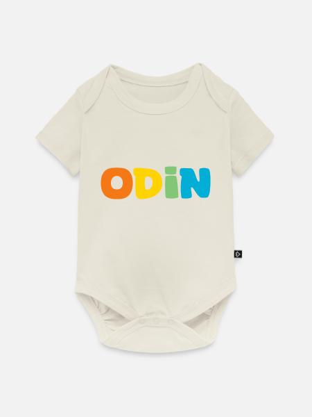 Name - Odin - Baby Premium Kurzarmbody - Naturweiß