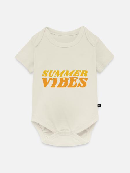 Summer vibes - Baby Premium Kurzarmbody - Naturweiß