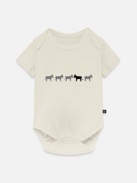 anders be different esel pferd pony klein packesel - Baby Premium Kurzarmbody - Naturweiß