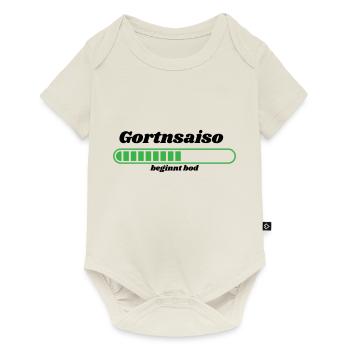 Gortnsaiso - bayerischer Spruch - Baby Premium Kurzarmbody - Naturweiß - Vorne