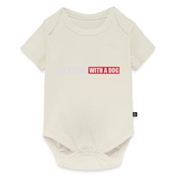 better with a dog - Baby Premium short-sleeve bodysuit - off white - Front