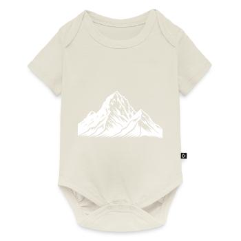 Mountains Alps Symbol Silhouette - Baby Premium short-sleeve bodysuit - off white - Front