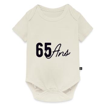 65 Ans - Body à manches courtes Premium Bébé - blanc cassé - Devant