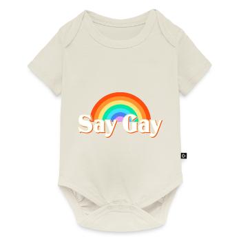 LGBT Say Gay - Body à manches courtes Premium Bébé - blanc cassé - Devant