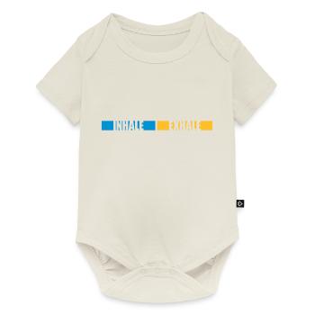 Inspirez expirez Yoga citation - Body à manches courtes Premium Bébé - blanc cassé - Devant