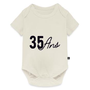 35 Ans - Body à manches courtes Premium Bébé - blanc cassé - Devant