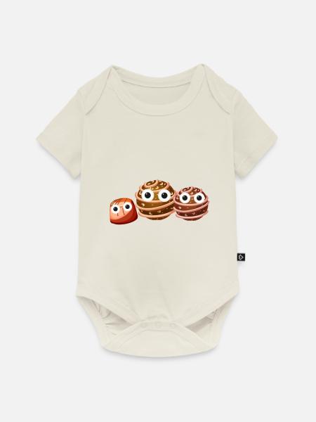 Pralinen, Pralinen, Familie, Trio - Baby Premium Kurzarmbody - Naturweiß