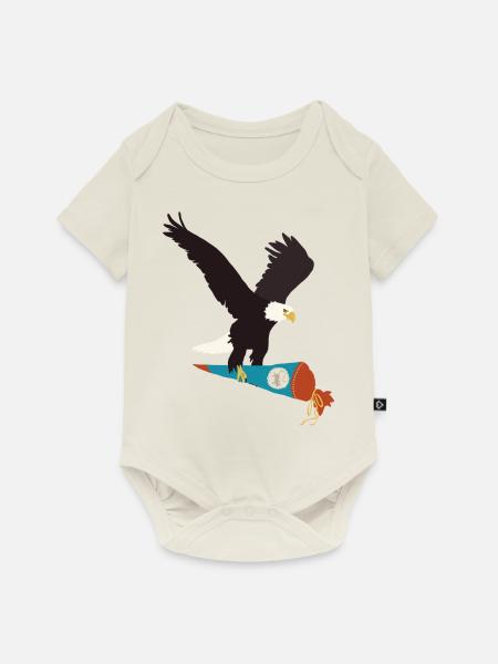 Adler_Schultüte_blau - Baby Premium Kurzarmbody - Naturweiß