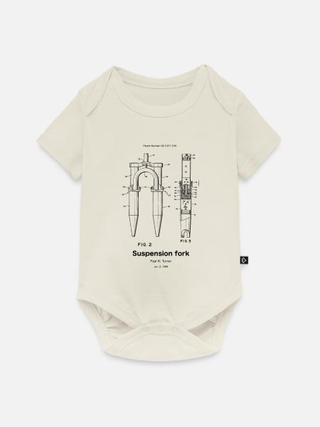 Suspension fork - Baby Premium Kurzarmbody - Naturweiß