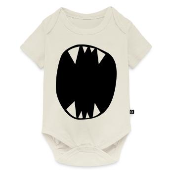 Monster Maul - Baby Premium Kurzarmbody - Naturweiß - Vorne