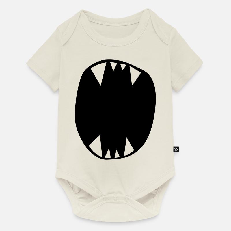 Monster Maul - Baby Premium Kurzarmbody - Naturweiß