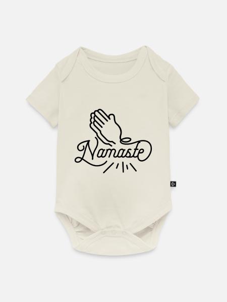 Namaste - schwarz - Baby Premium Kurzarmbody - Naturweiß