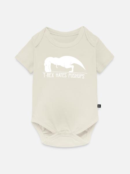 T-Rex don´t like Pushups - Baby Premium Kurzarmbody - Naturweiß