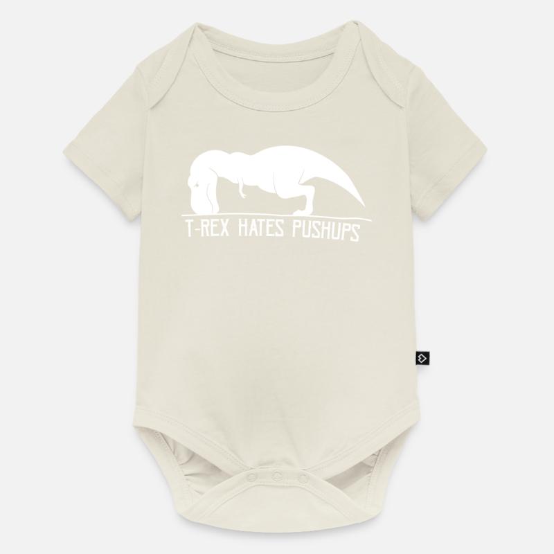 T-Rex don´t like Pushups - Baby Premium Kurzarmbody - Naturweiß