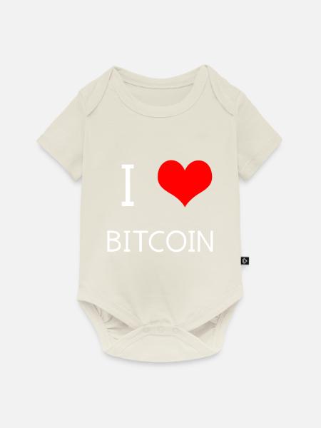 I love Bitcoin - Baby Premium Kurzarmbody - Naturweiß