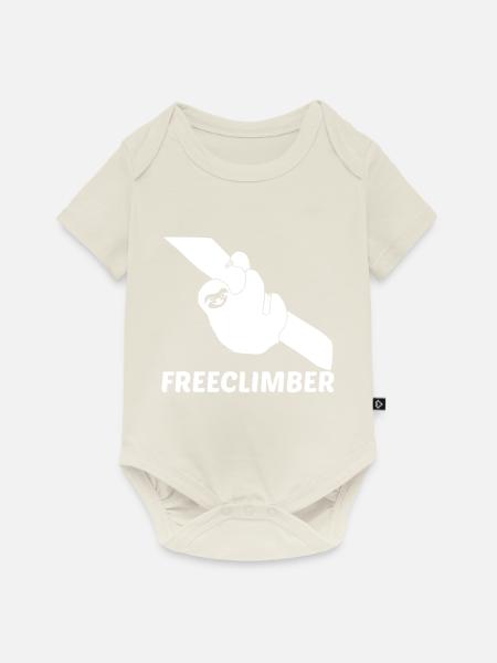 Freeclimber Faultier T-Shirt Geschenk - Baby Premium Kurzarmbody - Naturweiß