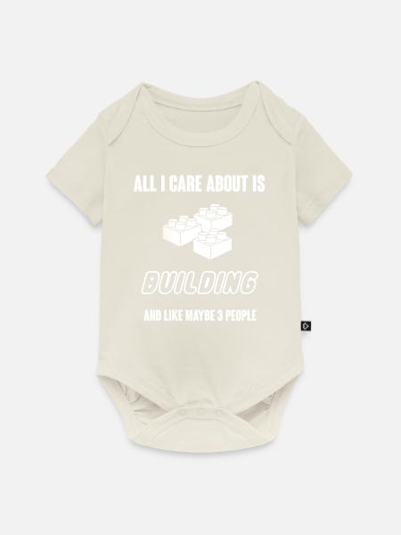 Baustein - Bausteine - Bauen - Geschenk - Baby Premium Kurzarmbody - Naturweiß