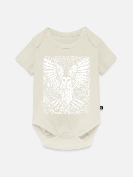 Eule - Baby Premium Kurzarmbody - Naturweiß