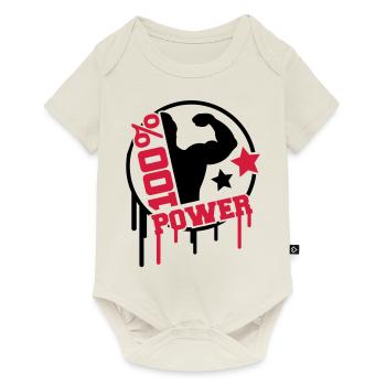 power_100_splat_co2 - Body à manches courtes Premium Bébé - blanc cassé - Devant