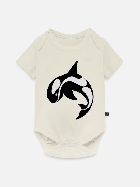 Schwertwal - Baby Premium Kurzarmbody - Naturweiß