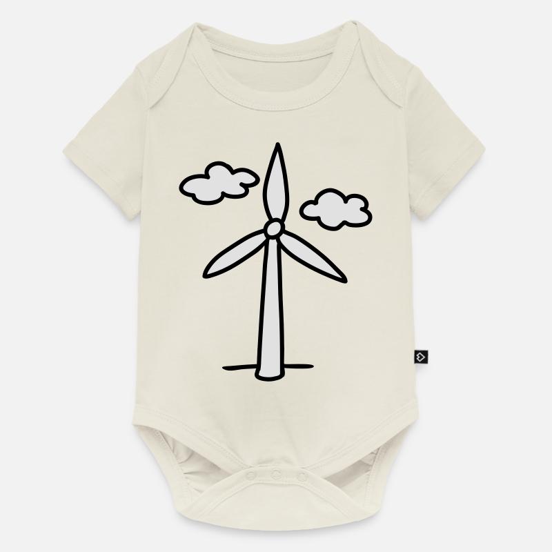 Windrad - Ökostrom - Baby Premium Kurzarmbody - Naturweiß