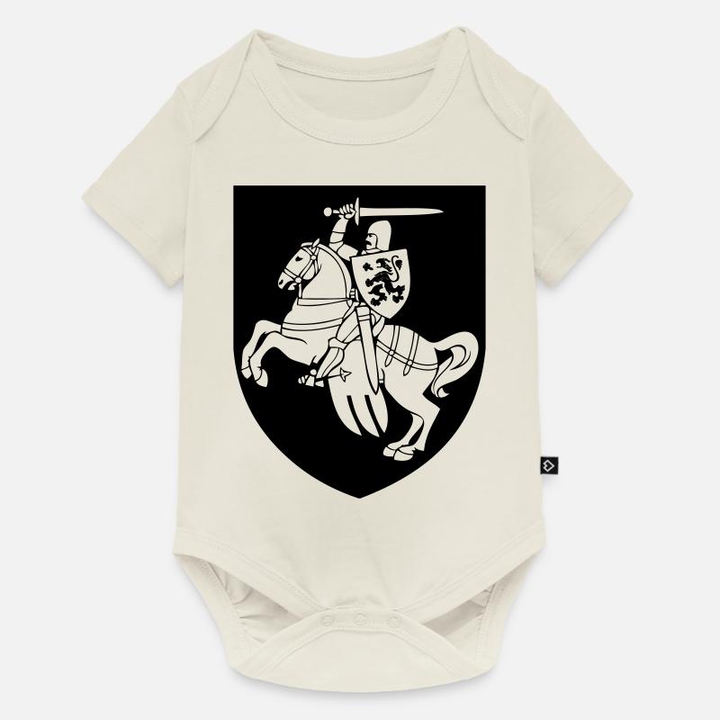 Ritter mit Schild - Wappen - Baby Premium Kurzarmbody - Naturweiß