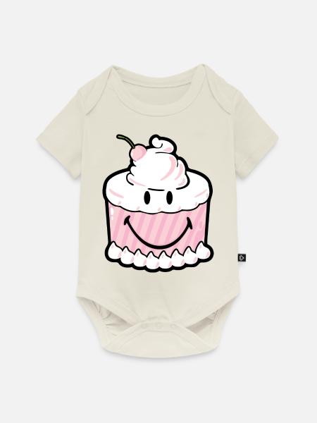 Smiley Cake - Baby Premium Kurzarmbody - Naturweiß