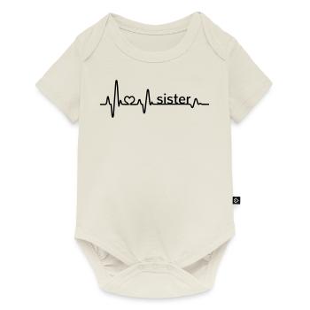 Heartbeat Sister EKG Meilleure soeur Frère et soeur - Body à manches courtes Premium Bébé - blanc cassé - Devant
