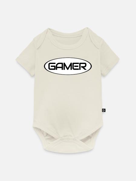 GAMER - Baby Premium Kurzarmbody - Naturweiß