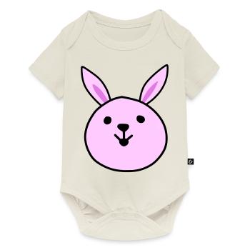 Cute pink rabbit - Baby Premium short-sleeve bodysuit - off white - Front